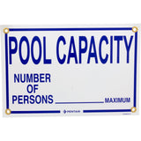 Sign, Pool Capacity, 18" x 12" : R230900 - Pentair - 788379007997 - PartsForSpas.com
