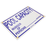 Sign, Pool Capacity, 18" x 12" : R230900 - Pentair - 788379007997 - PartsForSpas.com