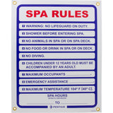 Sign, Spa Rules, 18" x 24" : R230300 - Pentair - 788379007935 - PartsForSpas.com