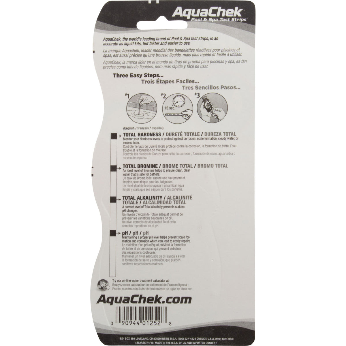 Test Strips, AquaChek Red, 4-in-1, Total Bromine, 50 ct : 521252A - AquaChek/Hach - 90944012528 - PartsForSpas.com