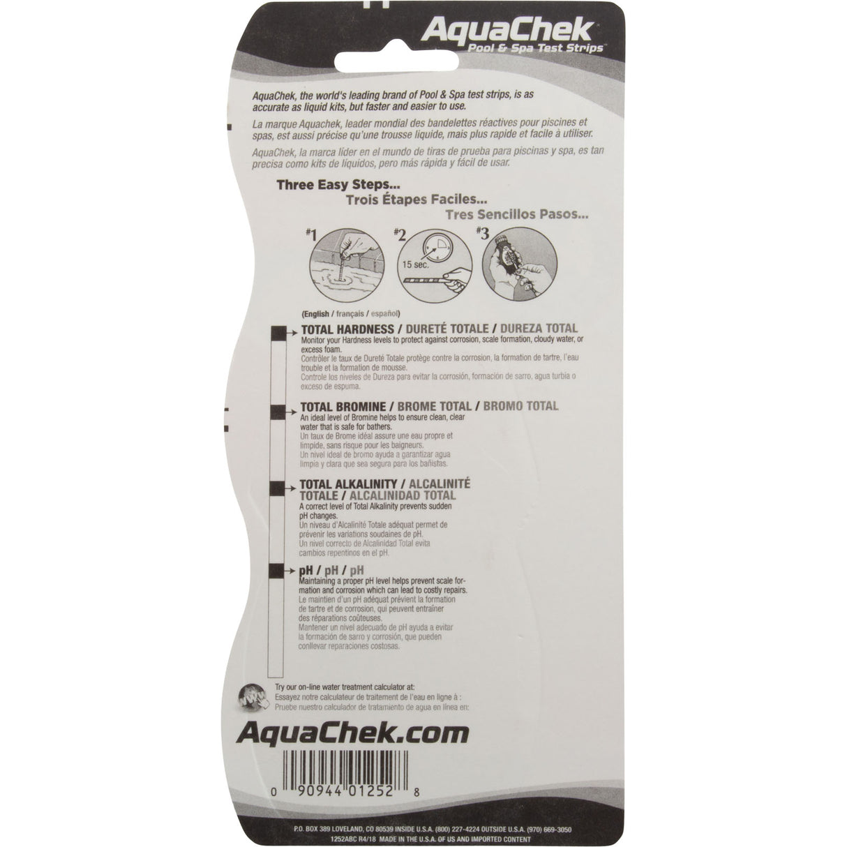 Test Strips, AquaChek Red, 4-in-1, Total Bromine, 50 ct : 521252A - AquaChek/Hach - 90944012528 - PartsForSpas.com