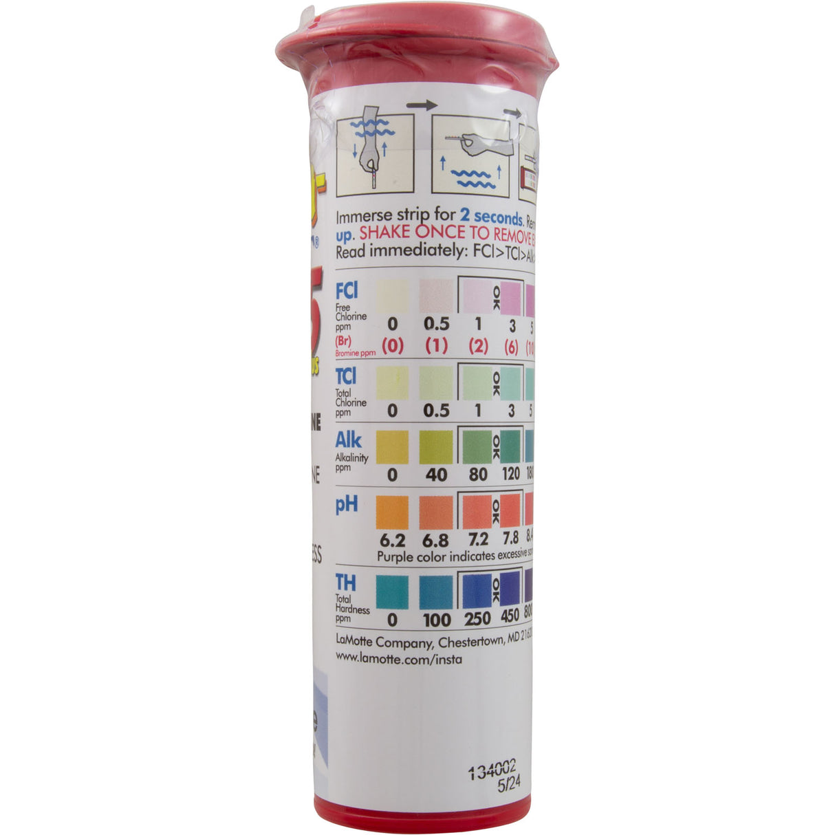 Test Strips, Insta-Test 5-Way Strips, 50ct : 2977-12-PT - Lamotte - 637395430305 - PartsForSpas.com