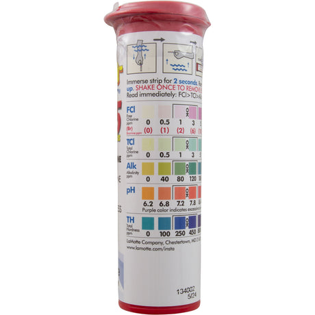 Test Strips, Insta-Test 5-Way Strips, 50ct : 2977-12-PT - Lamotte - 637395430305 - PartsForSpas.com