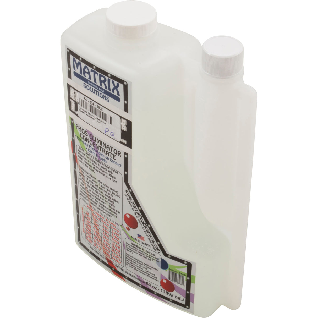 Phosphate Remover, Matrix Black Label, Measurable, 64oz : C006609-BT64OF - Matrix Swimming Pool Solutions - 609613684876 - PartsForSpas.com
