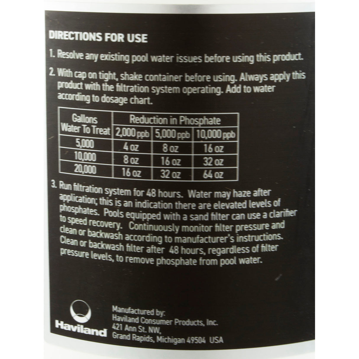 Phosphate Remover, Matrix Black Label, 1 Gallon : C006609-CS4X1G - Matrix Swimming Pool Solutions - C006609-CS4X1G - PartsForSpas.com