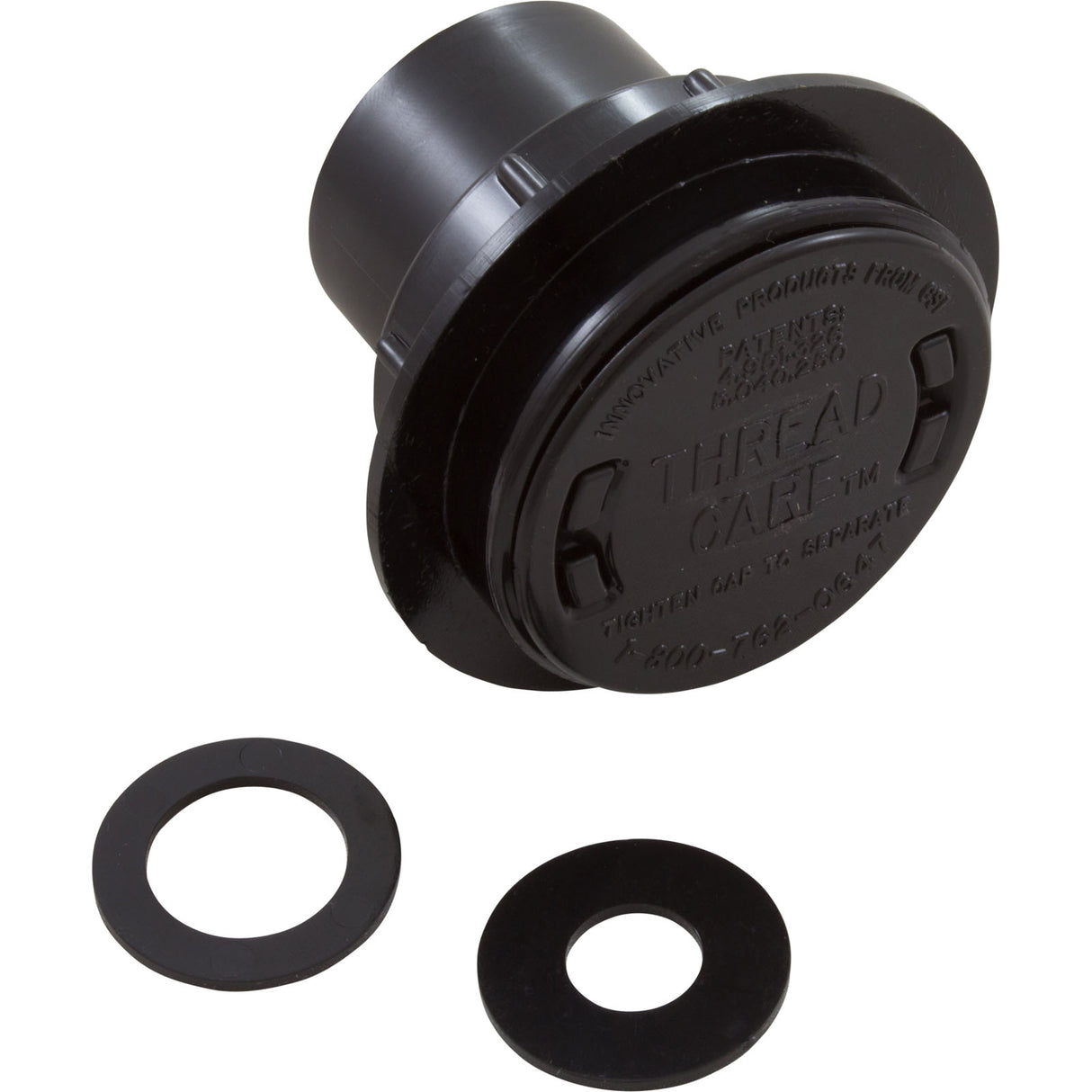 Return Fitting/Inlet, Zodiac ThreadCare, 1.5" and 1", Black : 3-3-112 - Zodiac - 738919034860 - PartsForSpas.com