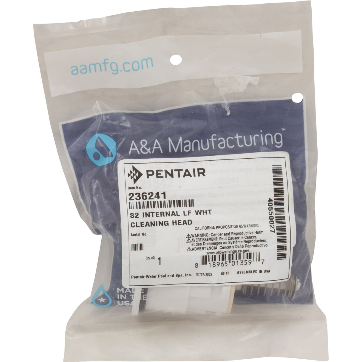 S2 Internal LF Wht : 236241 - A&A Manufacturing - 236241 - PartsForSpas.com