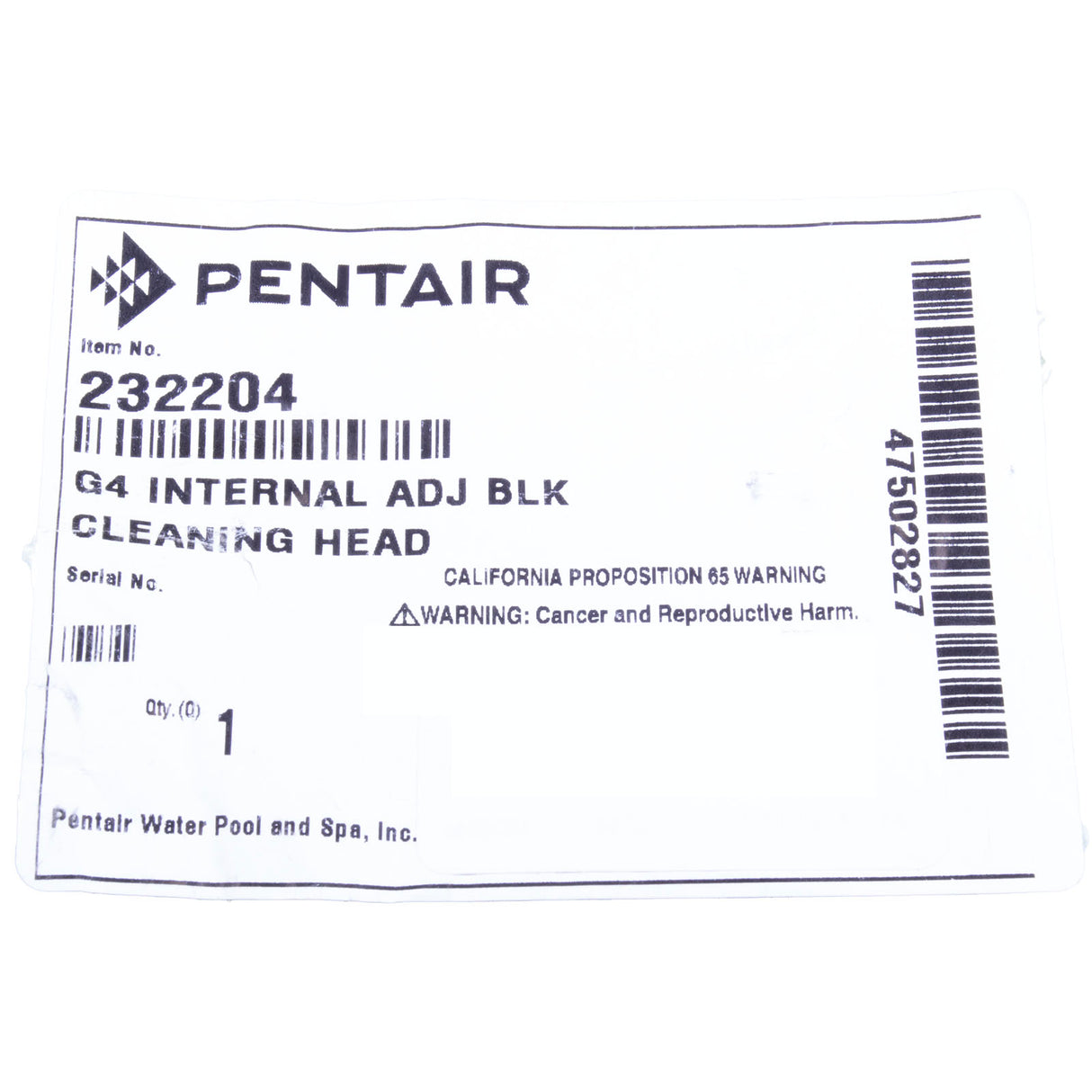 G4 Internal Adj Blk Cleaning Head : 232204 - A&A Manufacturing - 232204 - PartsForSpas.com