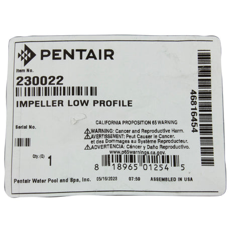 Low Profile Impeller : 230022 - A&A Manufacturing - 818965020144 - PartsForSpas.com