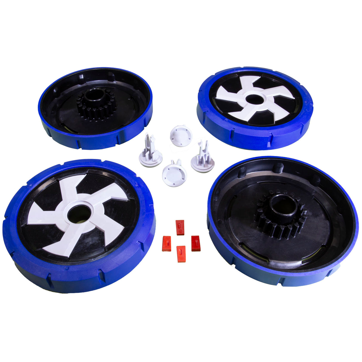 Wheel Rim & Tire, 4 Pack, Hayward AquaVac 500, Black/Blue : RCX341113BKBL - Hayward - 0610377268820 - PartsForSpas.com