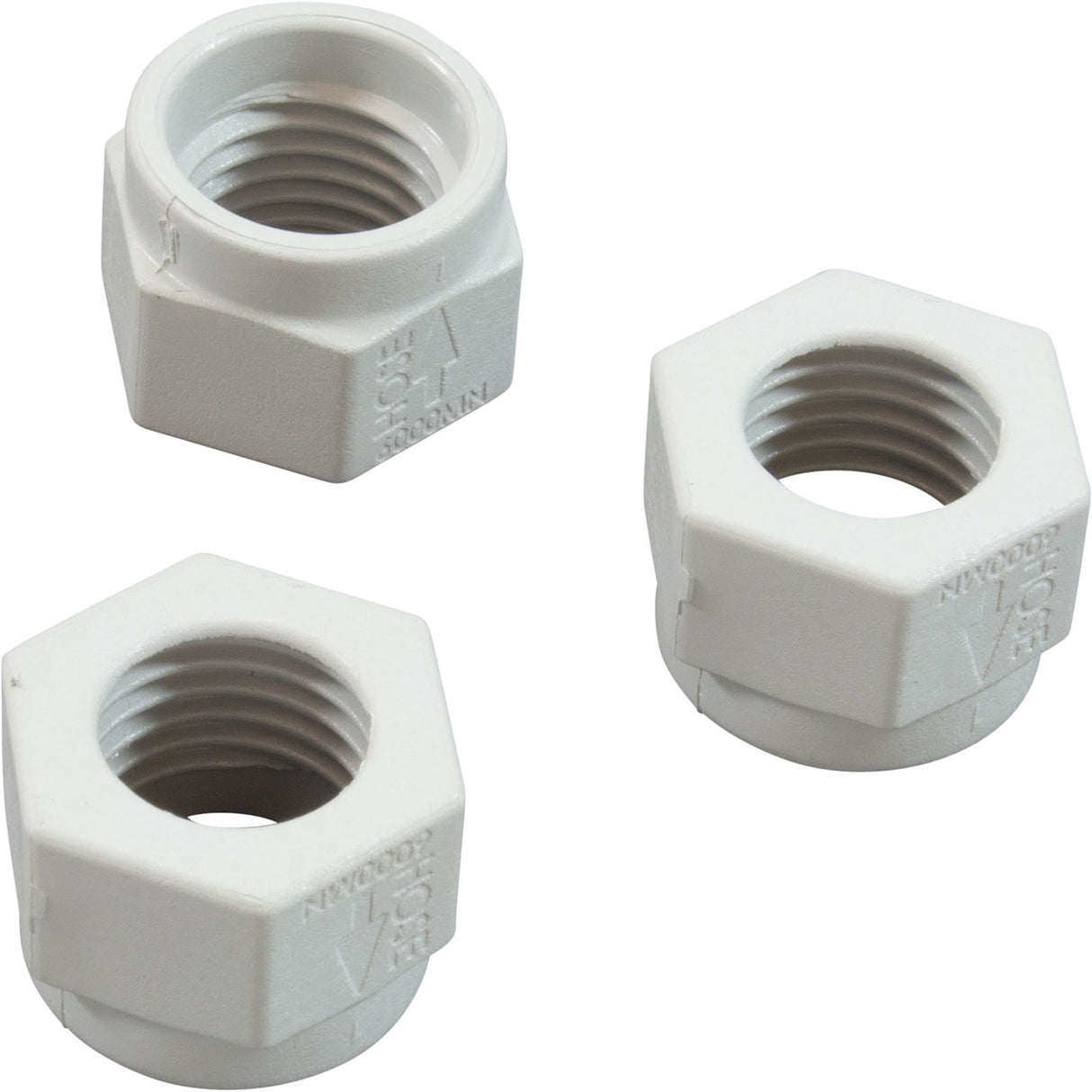 Mender Nut, Hayward TriVac 500/700, White, qty 3 : TVX6000MNPK3 - Hayward - 0610377301428 - PartsForSpas.com