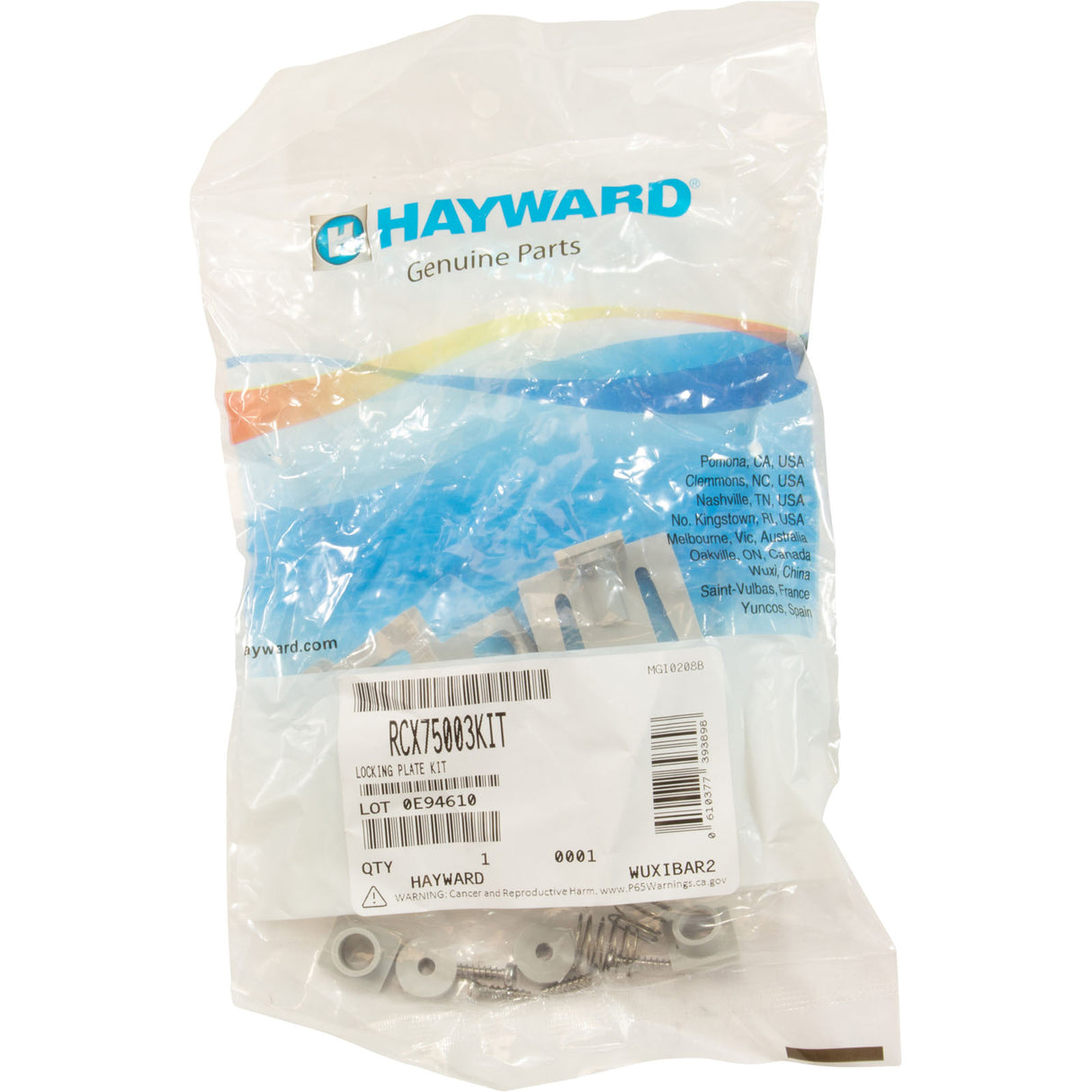 Locking Plate, Hayward, KIT : RCX75003KIT - Hayward - 0610377393898 - PartsForSpas.com
