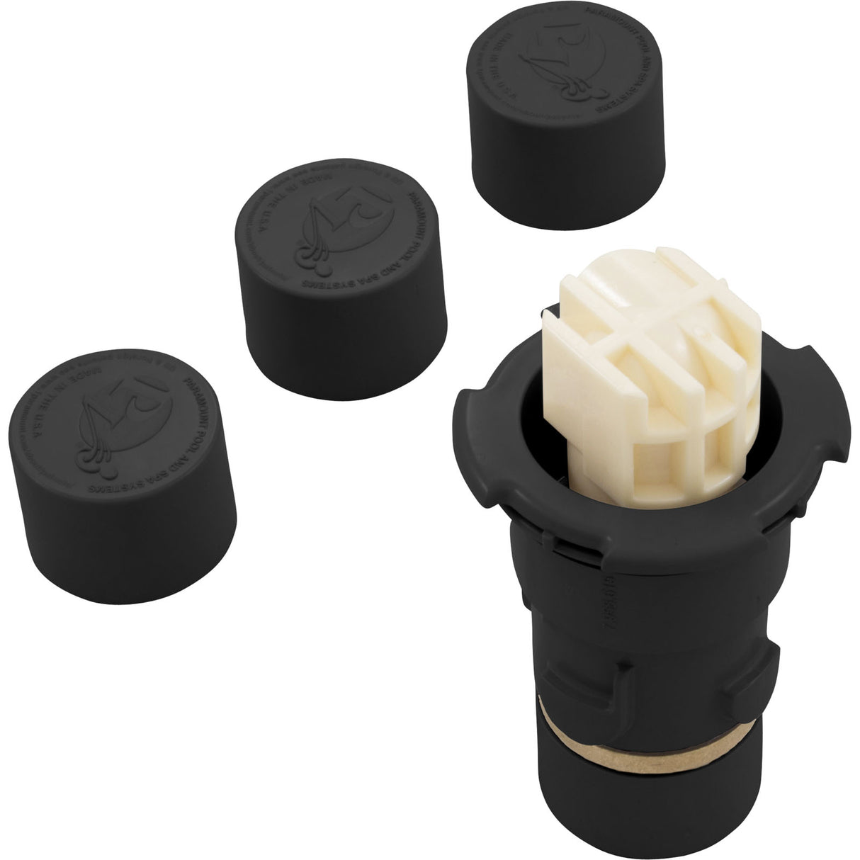 Replacement Nozzle, Paramount PV3, PopUp Head, Black, w/ Caps : 004-627-5060-03 - Paramount Leisure Industries - 004-627-5060-03 - PartsForSpas.com