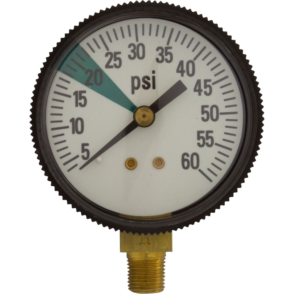 Pressure Gauge, Zodiac Ray-Vac/DM Hose, 60 psi, Bottom Mount : R0377700 - Jandy/Laars/Zodiac - 052337019057 - PartsForSpas.com