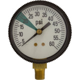 Pressure Gauge, Zodiac Ray-Vac/DM Hose, 60 psi, Bottom Mount : R0377700 - Jandy/Laars/Zodiac - 052337019057 - PartsForSpas.com