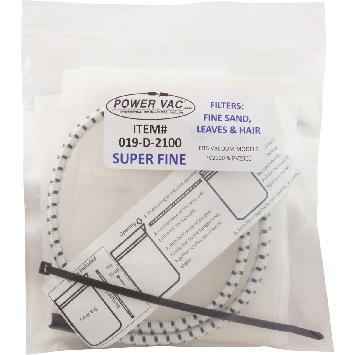 Filter Bag, Power Vac, 26" Super Fine Mesh, 2100 Series : 019-D-2100 - Power Vac Corp - 019-D-2100 - PartsForSpas.com
