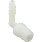 Barb Adapter, 1/4"b x 1/4"mpt, 90 Degree, Nylon : 63194