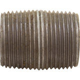 Nipple, Galvanized, 3/4" Male Pipe Thread x Close : ZNG04CL