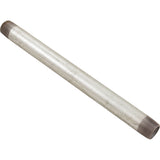 Nipple, Galvanized, 12" x 3/4" Male Pipe Thread : ZNG0412