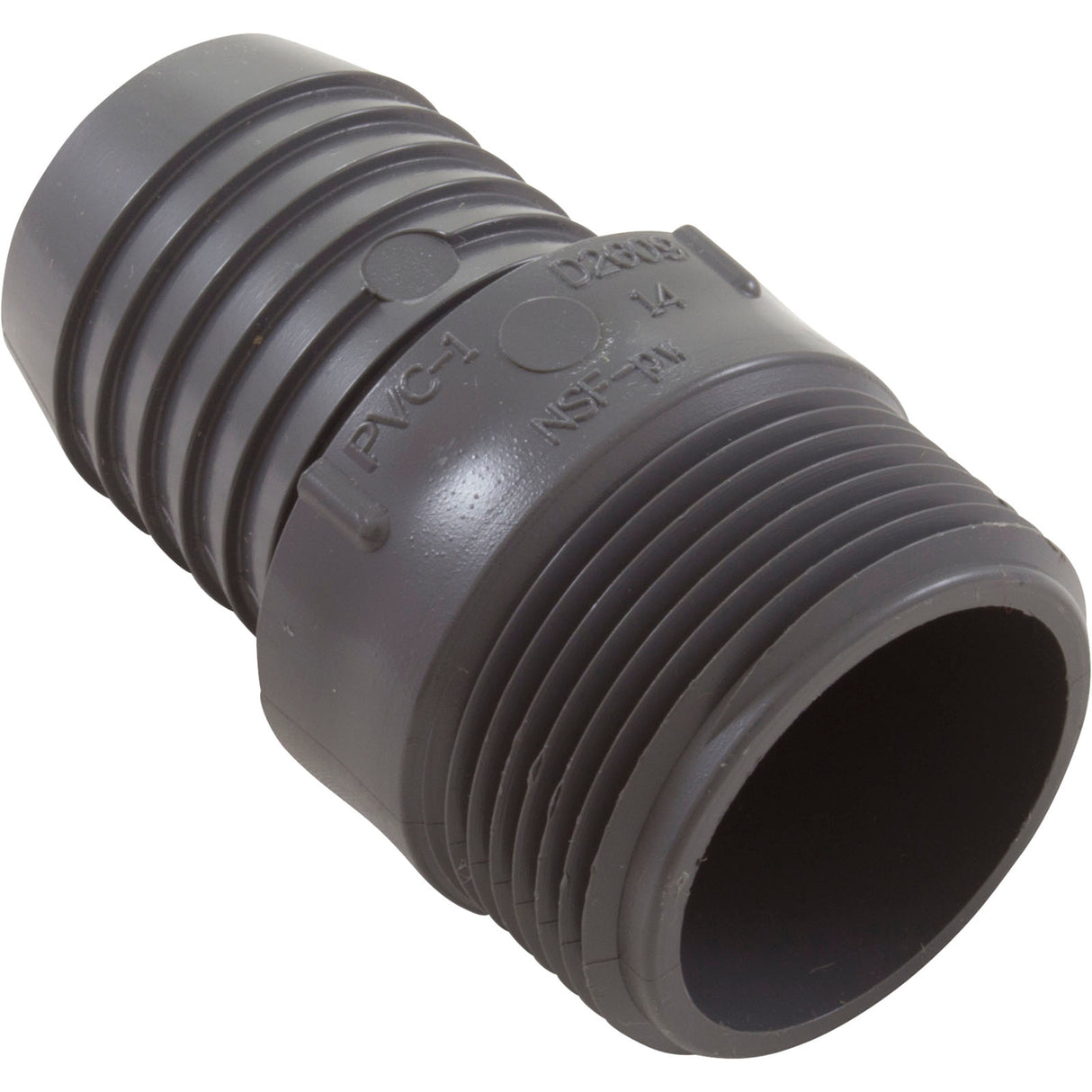 Barb Adapter, Lasco, 1-1/4"mpt x 1-1/4"b, Hose, PVC : 1436012 - Lasco - 10025528723504 - PartsForSpas.com