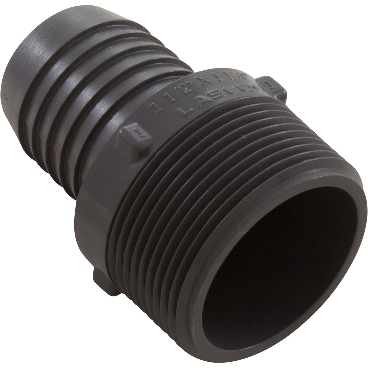 Barb Adapter, Lasco, 1-1/2"mpt x 1-1/4"b, PVC : 1436212 - Lasco - 10025528708990 - PartsForSpas.com