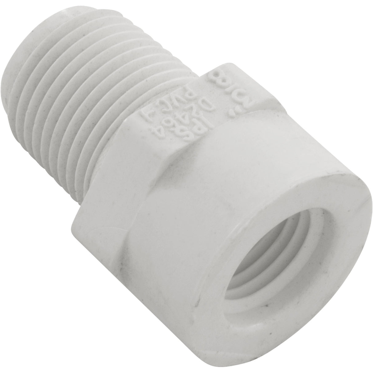 Reducer, Lasco, 3/8"mpt x 1/4"fpt, SCH40 PVC : 439-052