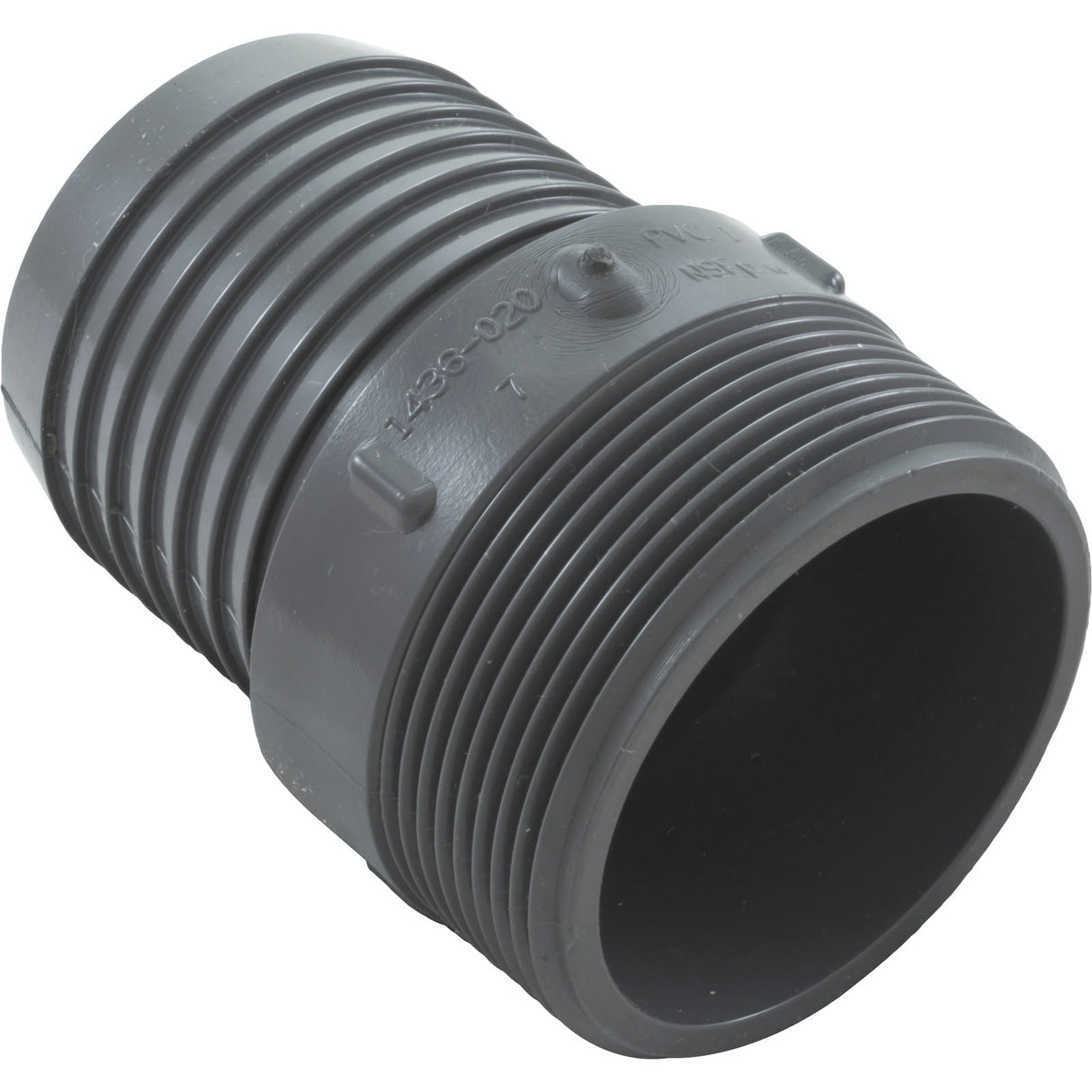 Barb Adapter, Lasco, 2" Male Pipe Thread x 2" Barb, PVC : 1436-020