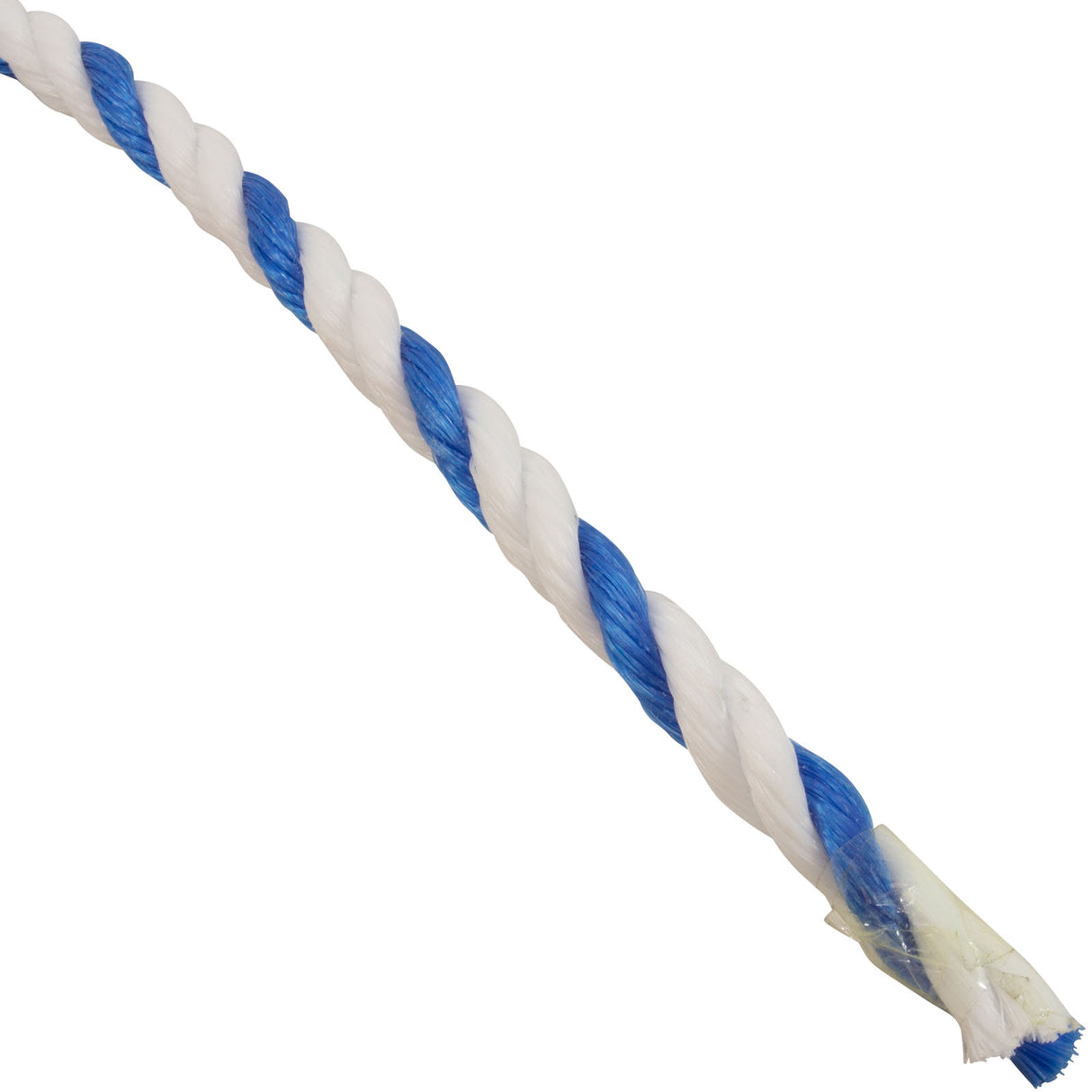Polypropylene Rope, 1/2"dia, 2 White 1 Blue Strand, 600ft : PPR12600BW