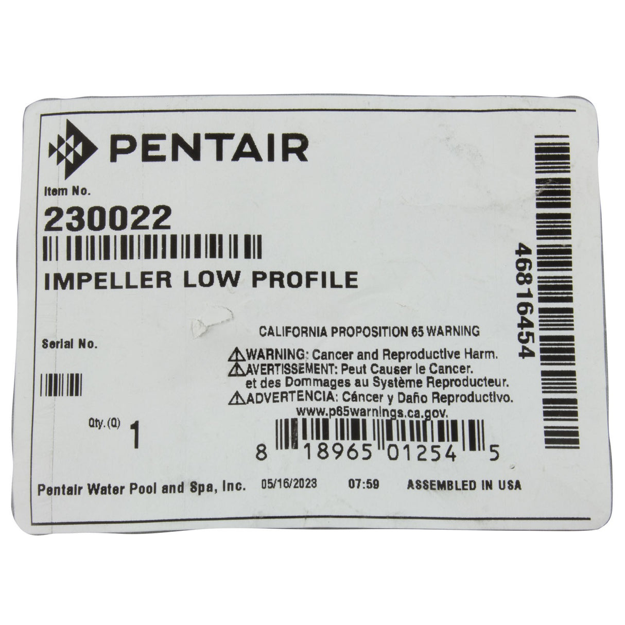 Low Profile Impeller : 230022
