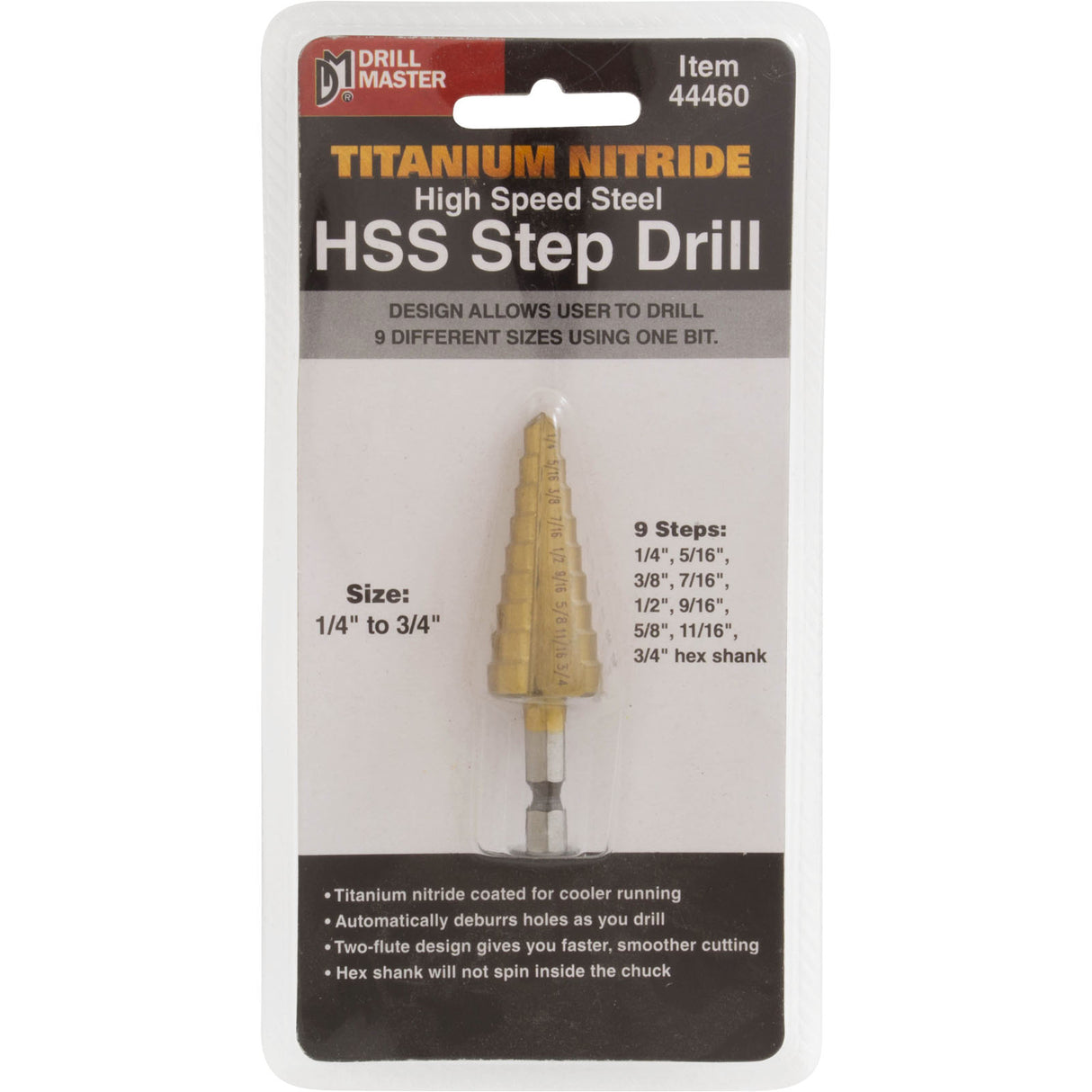 Tool, Step Drill Bit, 1/4" - 3/4" : - Generic - 792363444606 - PartsForSpas.com