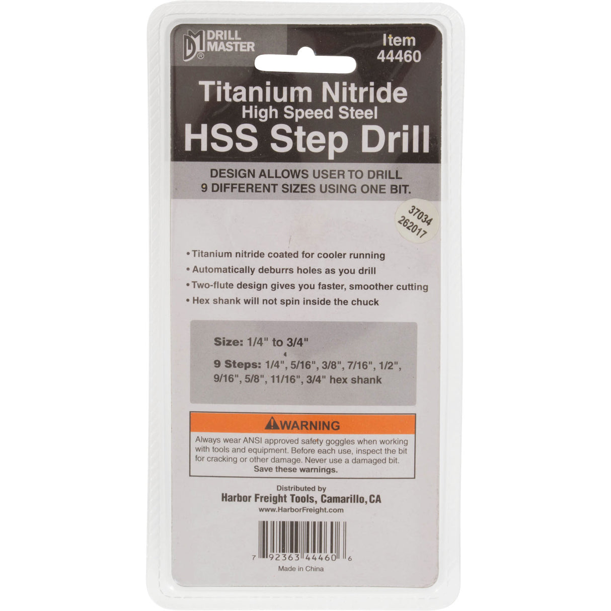Tool, Step Drill Bit, 1/4" - 3/4" : - Generic - 792363444606 - PartsForSpas.com