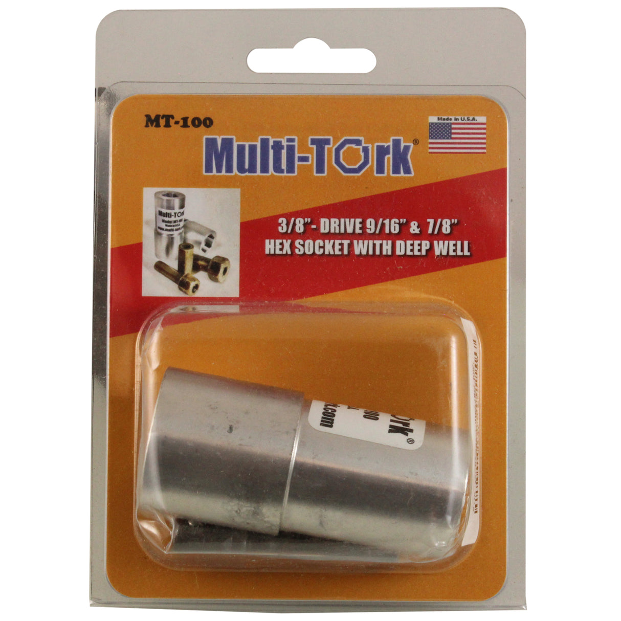 Tool, Socket, Double-Hex, 9/16 and 7/8, with 1.48well : MT-100 - Multi-Tork - 892011001004 - PartsForSpas.com