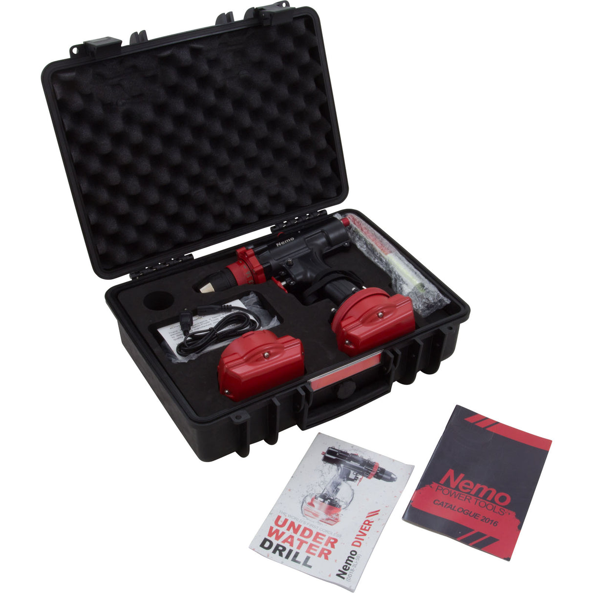 Underwater Drill, Nemo Power Tools Diver Model, 164 Ft Depth : DDV2-18-3Li-50 - Nemo Power Tools - DDV2-18-3Li-50 - PartsForSpas.com