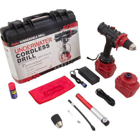Underwater Drill, Nemo, Diver Model, 164 Ft Depth, 6Ah : DD-18V-6Li-50 - Nemo Power Tools - 4897100720954 - PartsForSpas.com