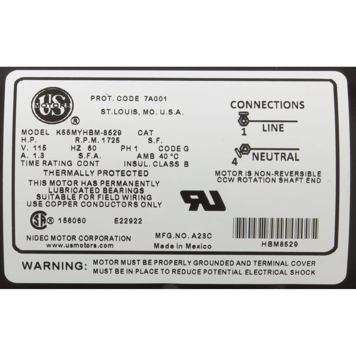 Pump, Circ, Waterway Uni-Might, 1/8hp, 115v, 1-Spd, 48Fr, 50/60Hz : 3410030-0X86