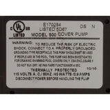 Pump, Submersible, Danner Cover Care Model 500, 45W, 3/4"GHT : 02555