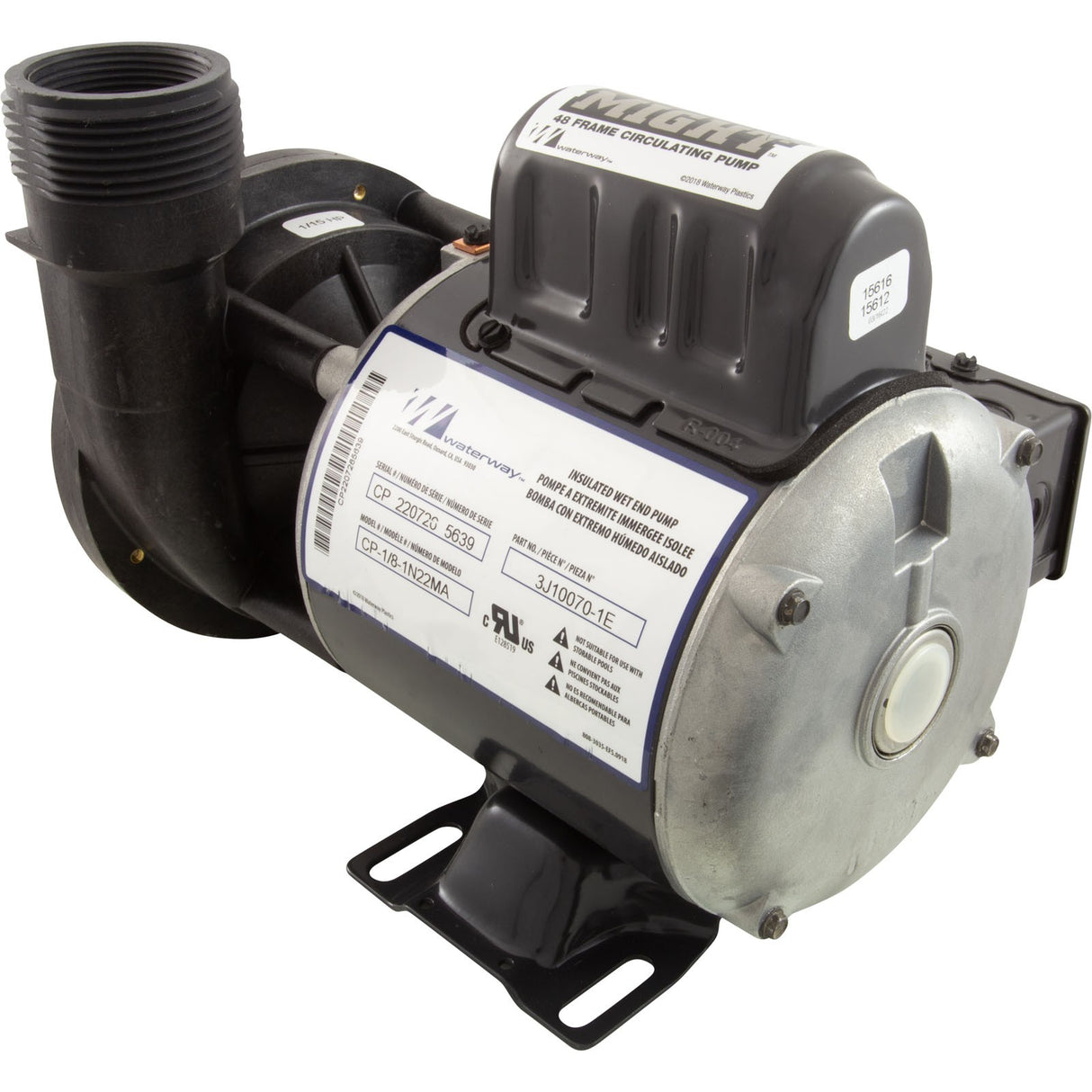 Pump, Circ, WW Iron Might, 1/15hp, 230v, 48fr, 50/60Hz, OEM : 3J10070-1E