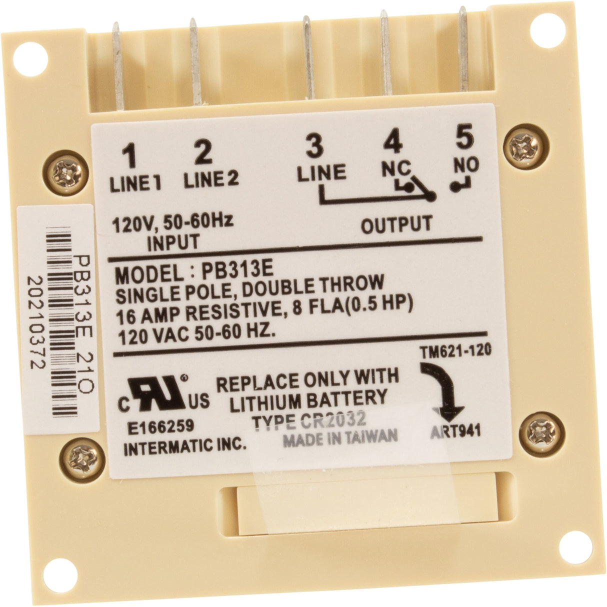 Timer, 24-Hour, Spdt 16A 120V, Electronic : PB313E