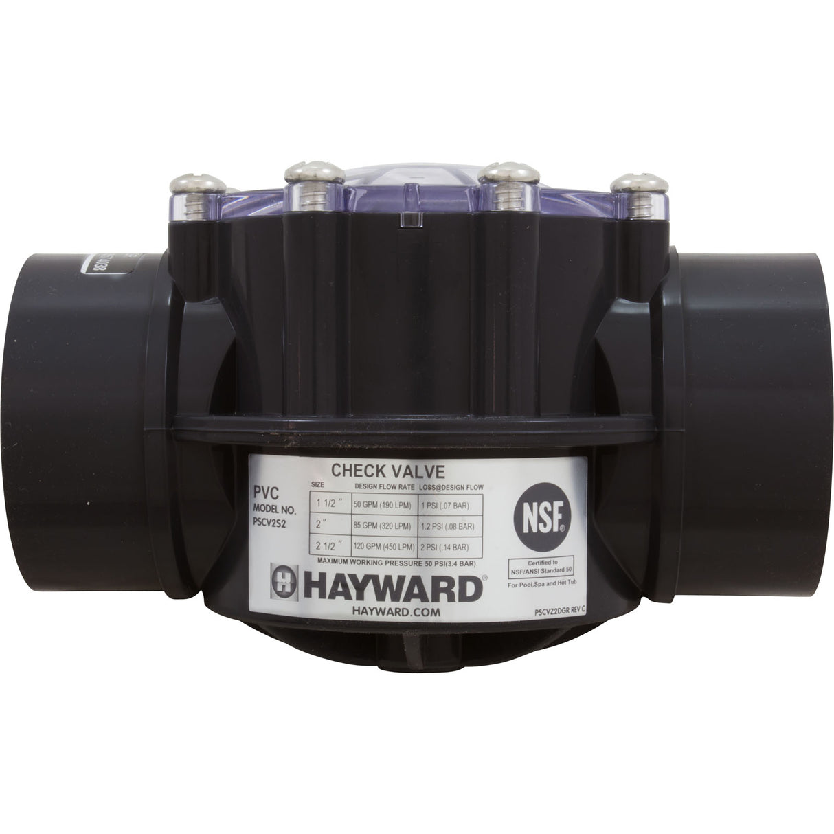 2.0" X 2.5" Cpvc Check Valve : PSCV2S2 - Hayward - 0610377237963 - PartsForSpas.com