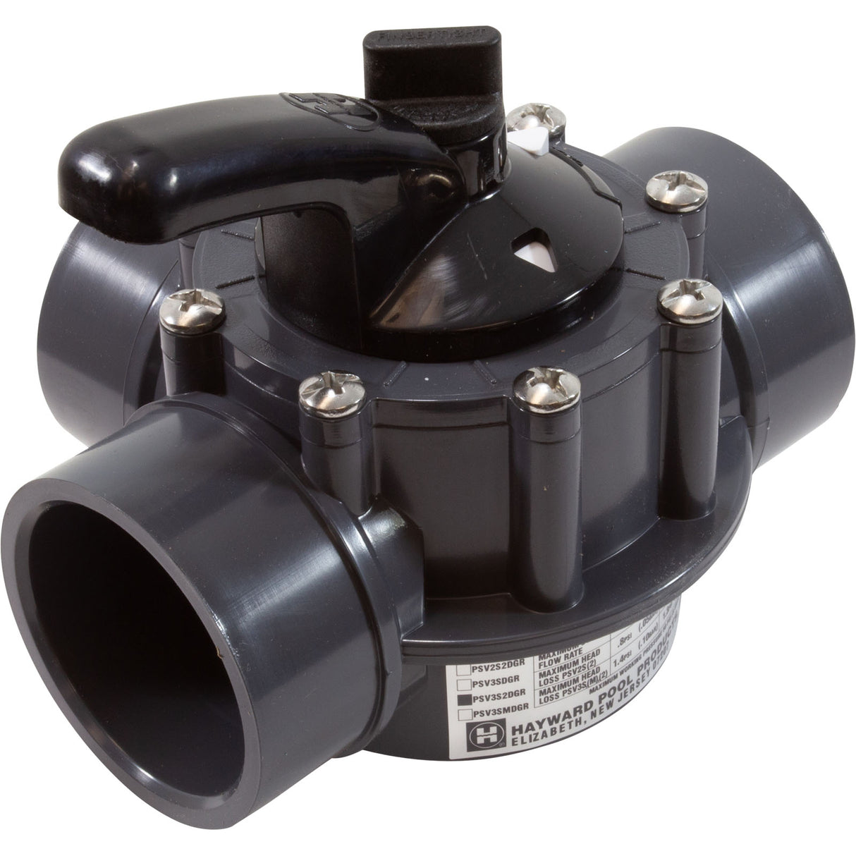 Pvc 3 Port 2-2.5 Diverter Valve : PSV3S2DGR - Hayward - 0610377214612 - PartsForSpas.com