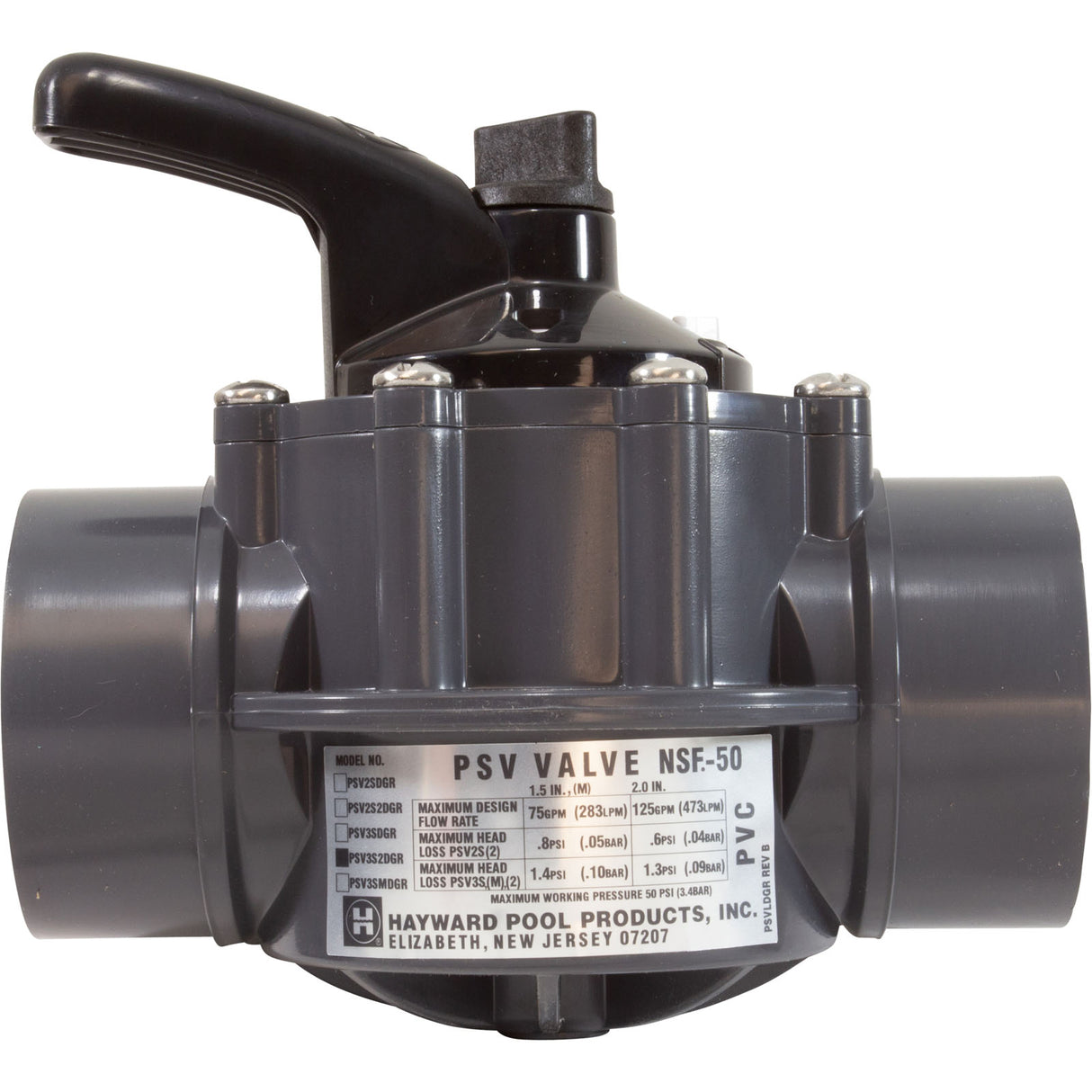 Pvc 3 Port 2-2.5 Diverter Valve : PSV3S2DGR - Hayward - 0610377214612 - PartsForSpas.com