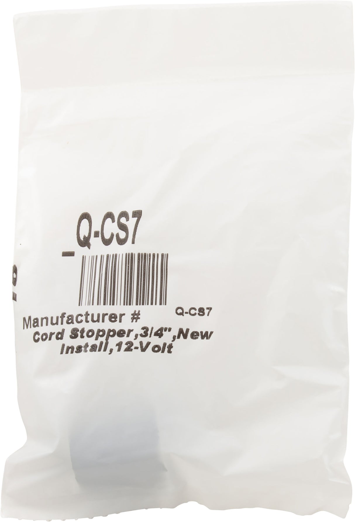 Cord Stopper, 3/4", New Install, 12-Volt : Q-CS7