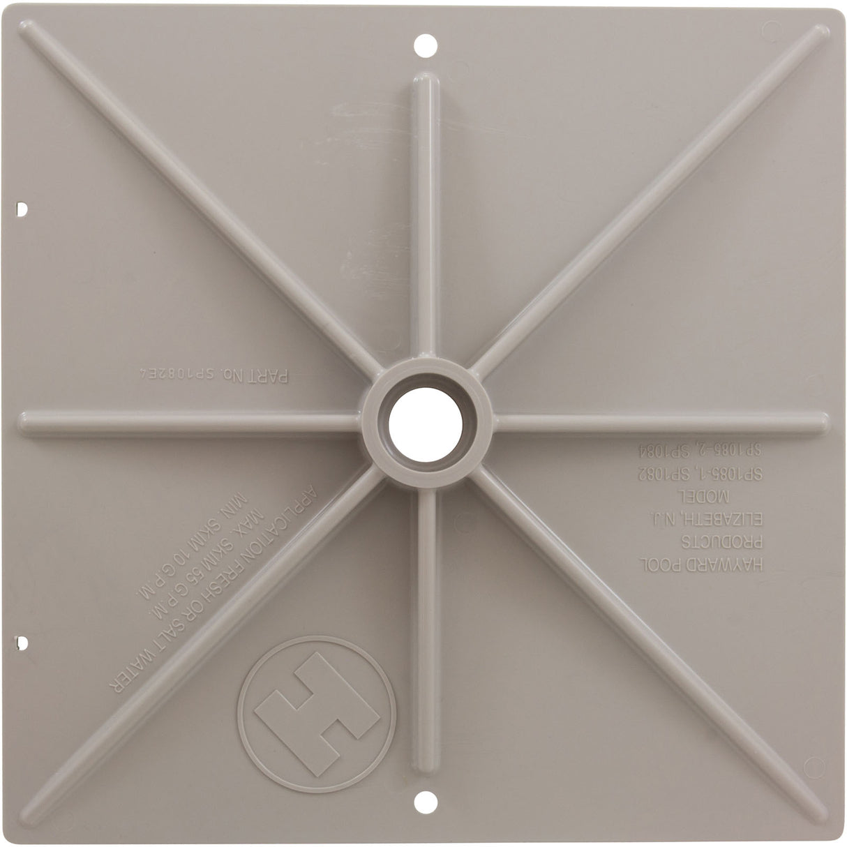 Cover Square, Deck Plate (Gray) : SPX1082EGR - Hayward - 0610377761765 - PartsForSpas.com
