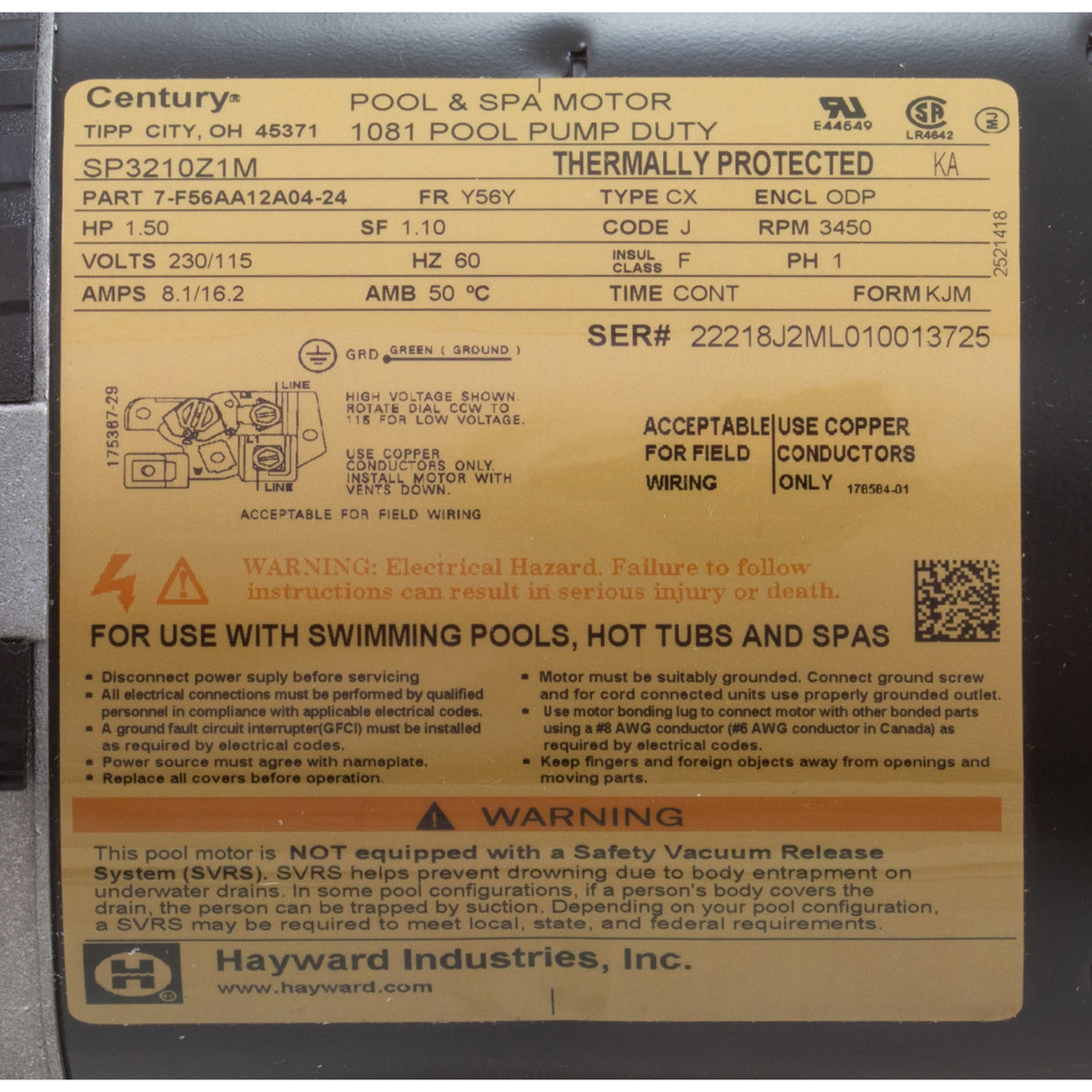 Power End-1 1/2 Hp, Tristar, Maxrate : SPX3210X15Z1PE