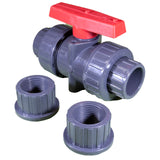 True Union Ball Vlv Gray 1" Pvc Epdm Soc/Thd : TBB1010CPEG - Hayward - 0610377091473 - PartsForSpas.com