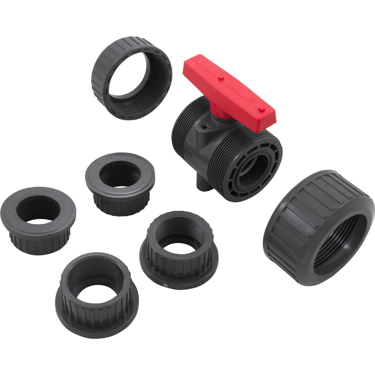 True Union Ball Vlv Gray 1-1/2" Pvc Epdm Soc/Thd : TBB1015CPEG - Hayward - 0610377091602 - PartsForSpas.com