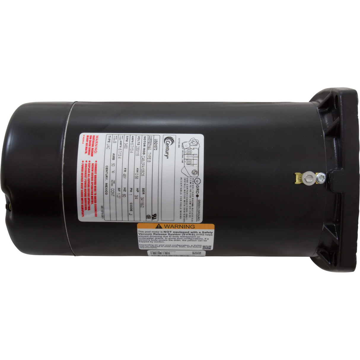 Mtr, Cent, .75Hp, 115/230V, 1-Sp, Sf1.27, 48Yfr : USQ1072
