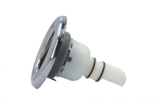 Jet Internal, Waterway Whirlpool, Adjustable, 5" Face, Gray w/ Stainless Escutcheon : 212-2067S