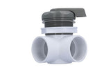 Diverter Valve, Waterway, 2-Port, 2" Horizontal, Top Access, 5-Scallop, Gray : 600-3027