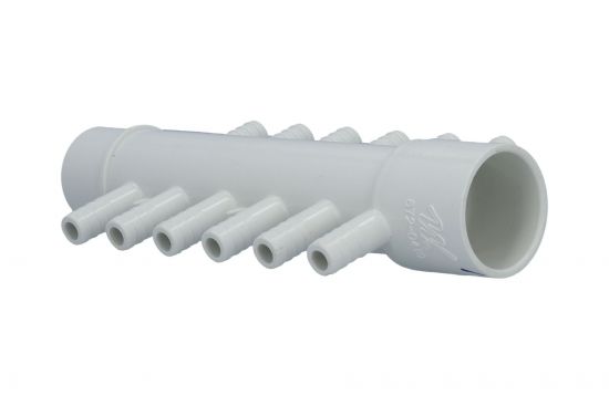 Manifold, PVC, Waterway, 1"S x 1"Spg x 12 3/8"RB Ports : 672-0410